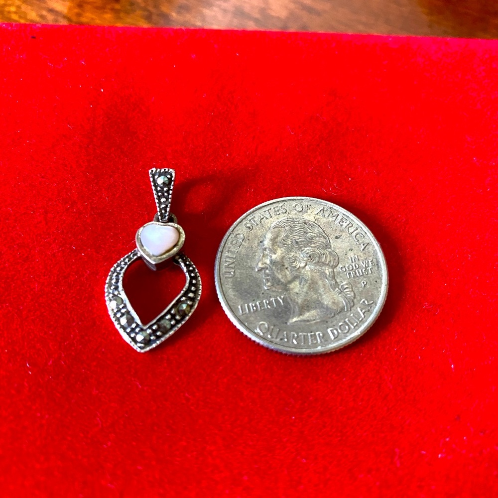 Sterling silverโ 925 heart dangle pendant for necklace whimsy cutesy romantic